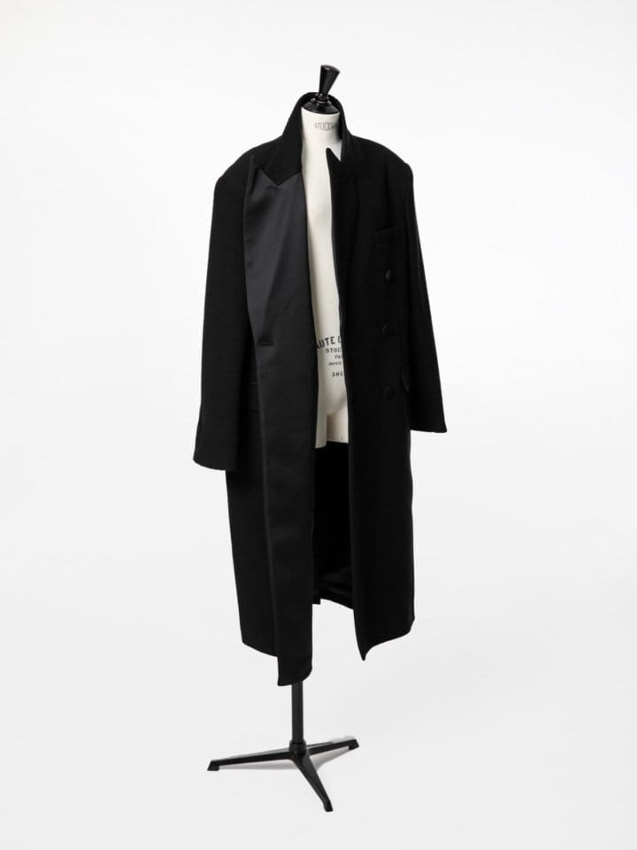 Paper Moon - Korean Women Fashion - #vintagekidsstyle - LUX Tuxedo satin peaked lapel tweed double breasted coat - 10