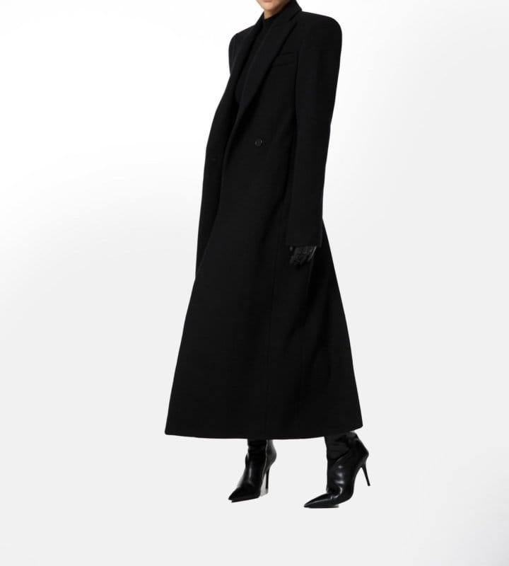 Paper Moon - Korean Women Fashion - #vintageinspired - virgin 100 % wool peak lapel tailored maxi coat - 4