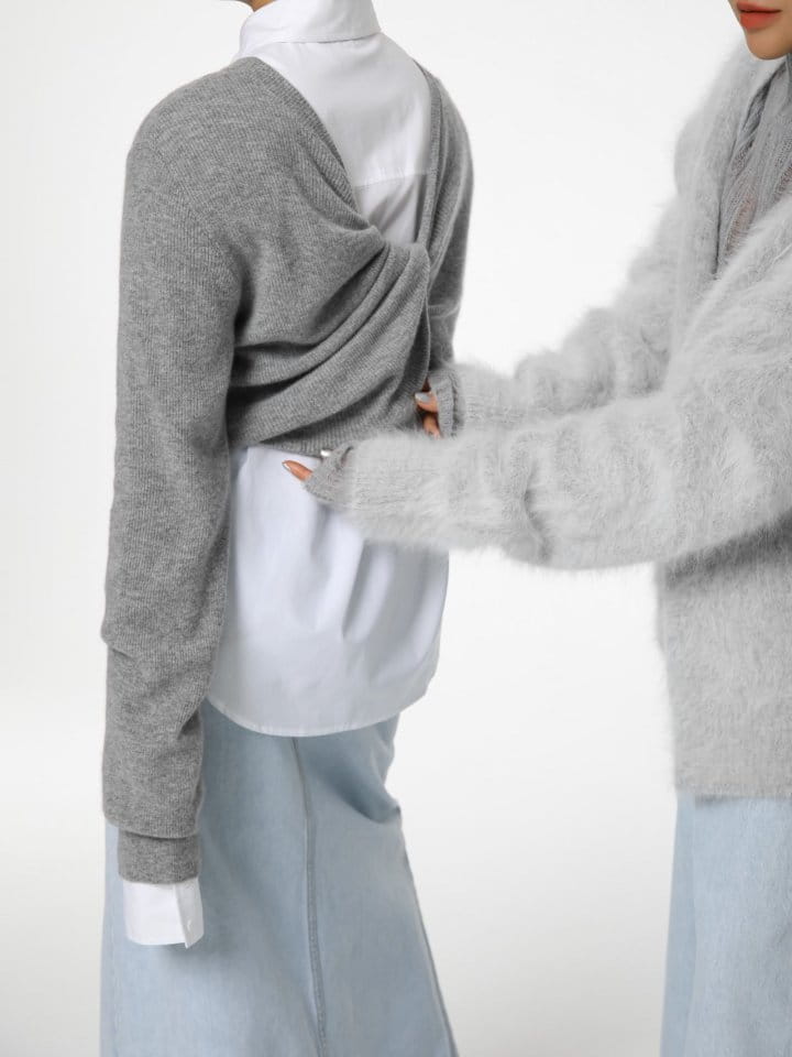 Paper Moon - Korean Women Fashion - #womensfashion - cashmere back twist drape knit top