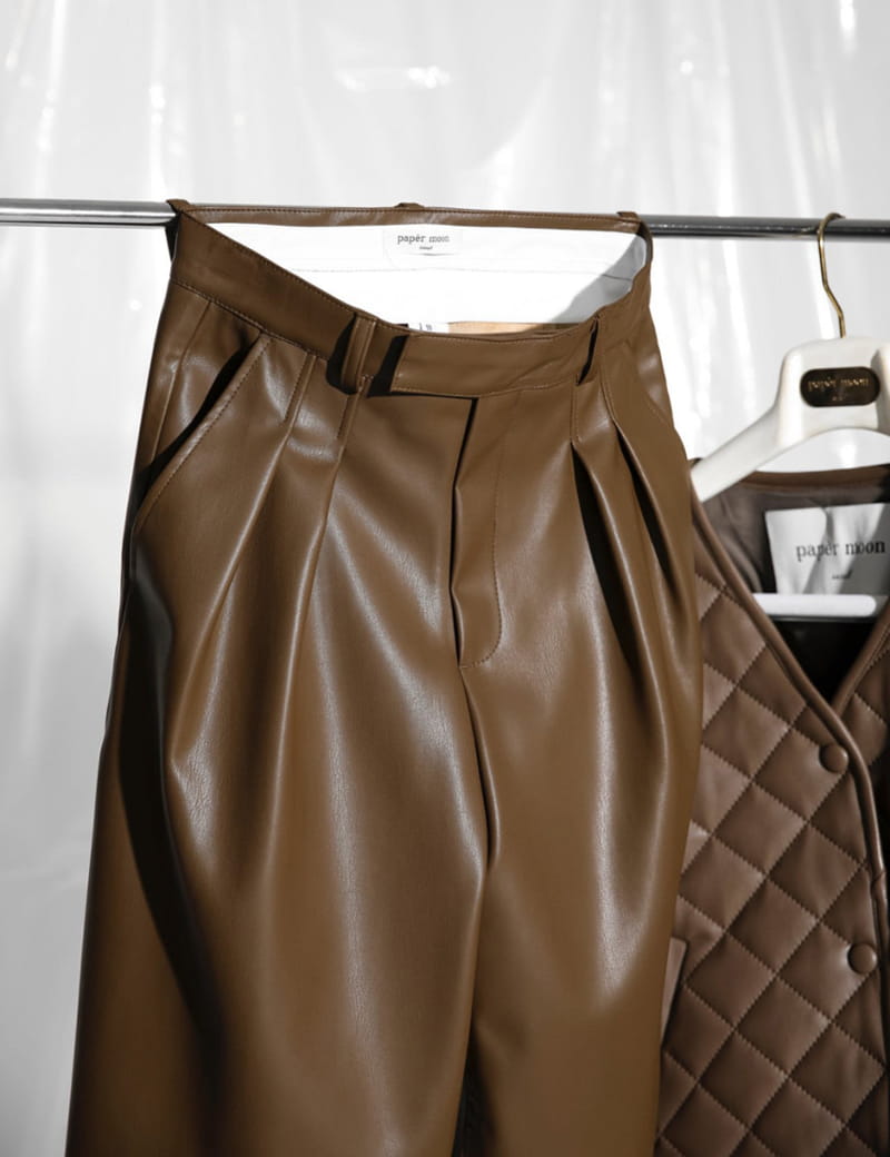 Paper Moon - Korean Women Fashion - #momslook - leather bermuda shorts - 4