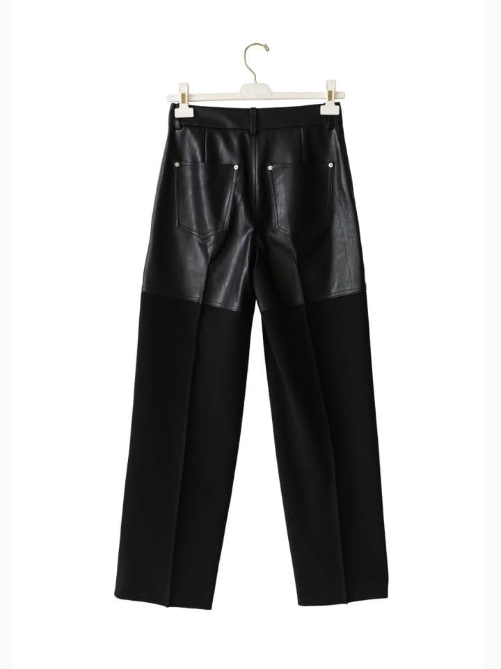 Paper Moon - Korean Women Fashion - #womensfashion - lambskin touch bi  fabric wide trousers - 7