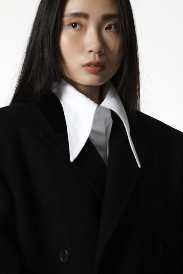Paper Moon - Korean Women Fashion - #womensfashion - point collar maxi sleeved button down slim shirt