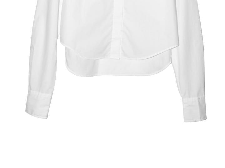 Paper Moon - Korean Women Fashion - #womensfashion - point collar maxi sleeved button down slim shirt - 7