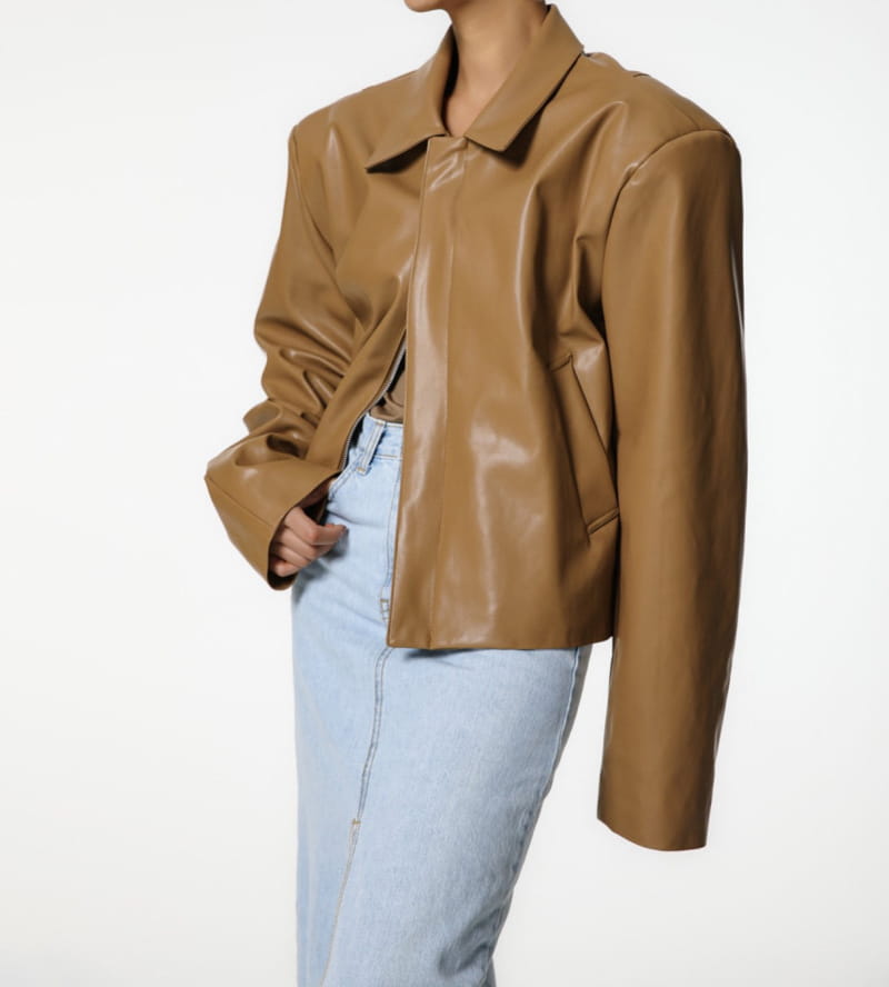 Paper Moon - Korean Women Fashion - #womensfashion - two way zipped vegan leather jacket - 9