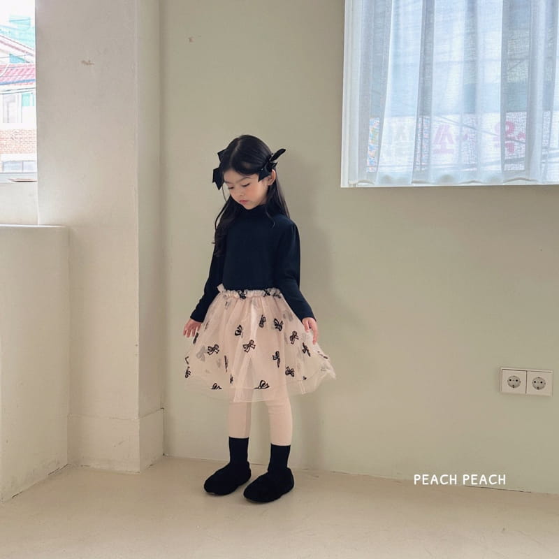 Peach Peach - Korean Children Fashion - #magicofchildhood - Ribbon Tutu Skirt Leggings - 9