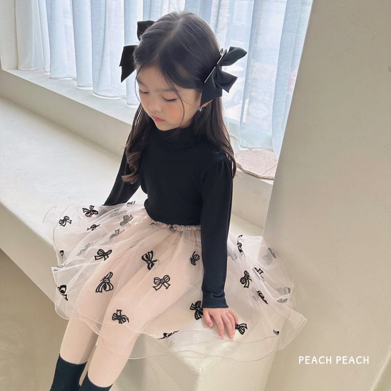 Peach Peach - Korean Children Fashion - #todddlerfashion - Ribbon Tutu Skirt Leggings - 12