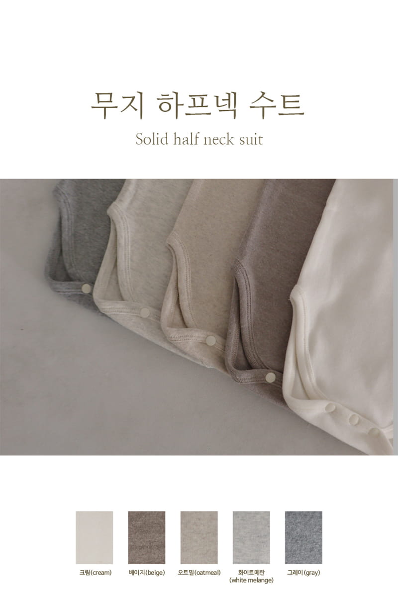 Peekaboo - Korean Baby Fashion - #babywear - Muzi Half Neck Bodysuit