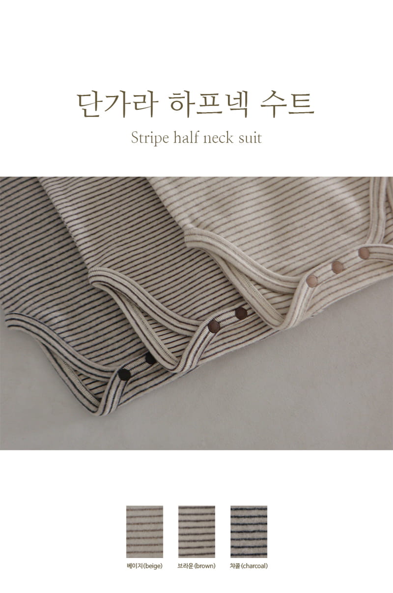 Peekaboo - Korean Baby Fashion - #onlinebabyshop - St Half Neck Bodysuit