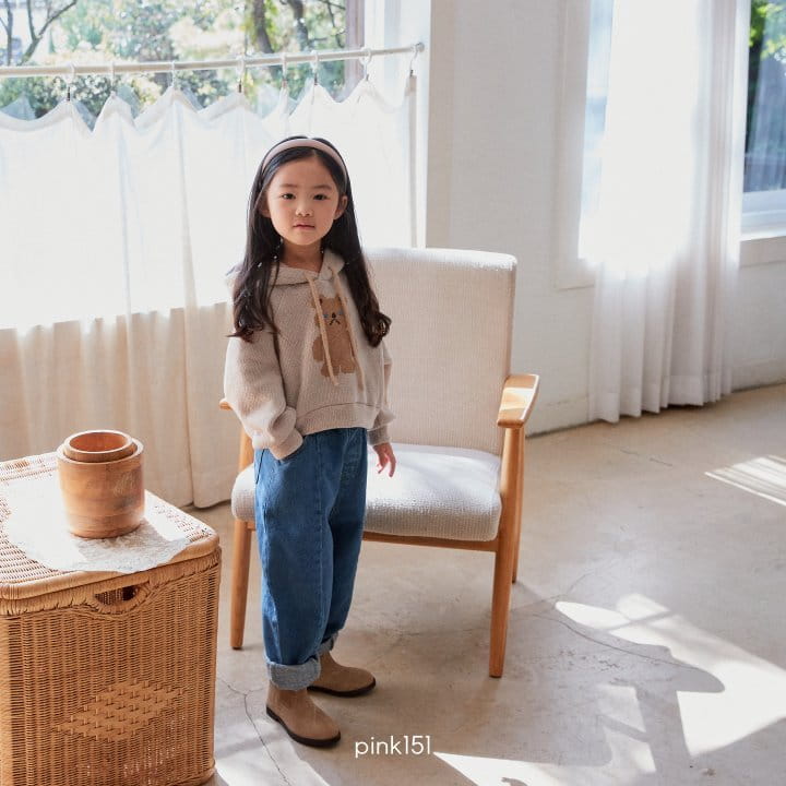Pink151 - Korean Children Fashion - #childofig - Teddy Knit Crop Hoody Tee - 3