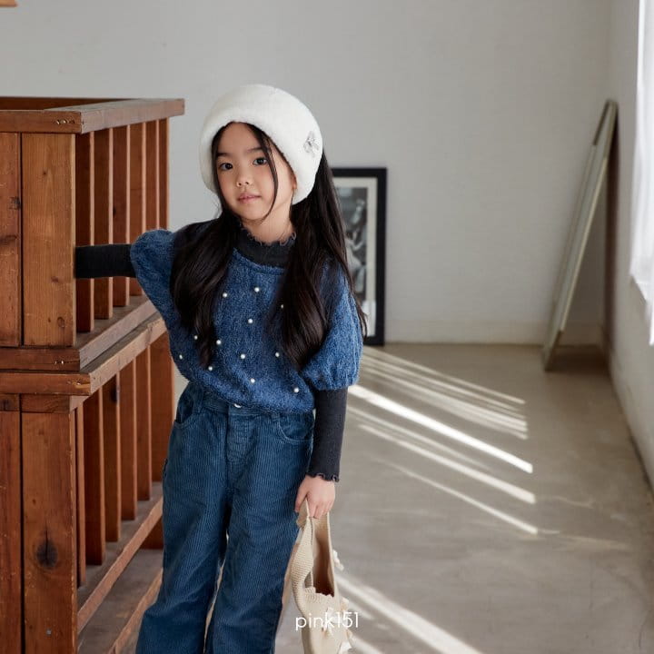 Pink151 - Korean Children Fashion - #childofig - Pearl Short Sleeves Knit Tee