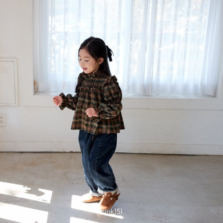 Pink151 - Korean Children Fashion - #littlefashionista - Check Frill Blouse - 8