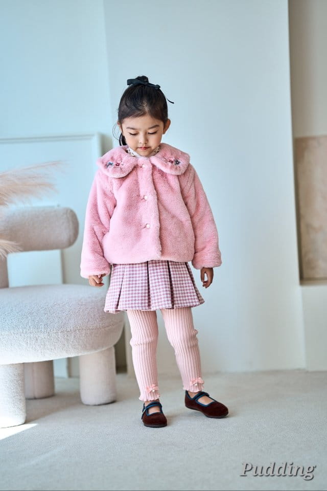 Pudding - Korean Children Fashion - #stylishchildhood - Mink Embroidery Coat - 4