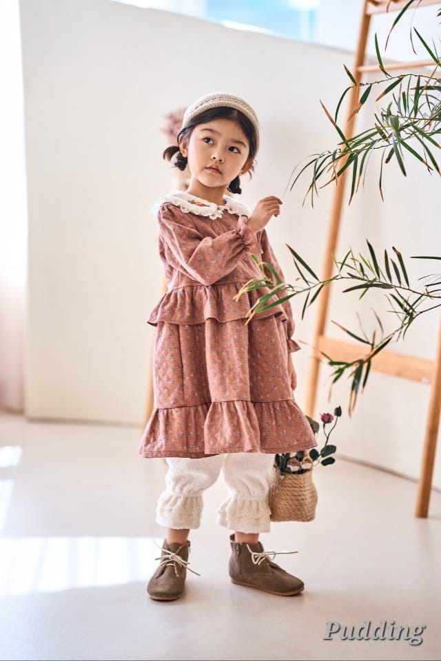 Pudding - Korean Children Fashion - #childofig - Collar Embroidery One-piece - 9