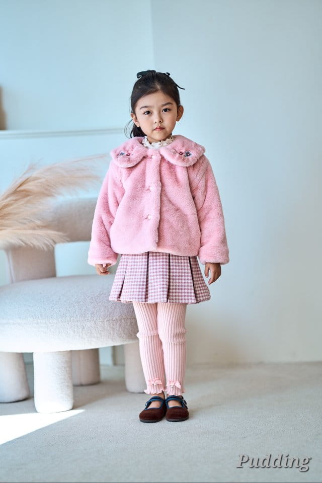 Pudding - Korean Children Fashion - #childrensboutique - Mink Embroidery Coat - 5