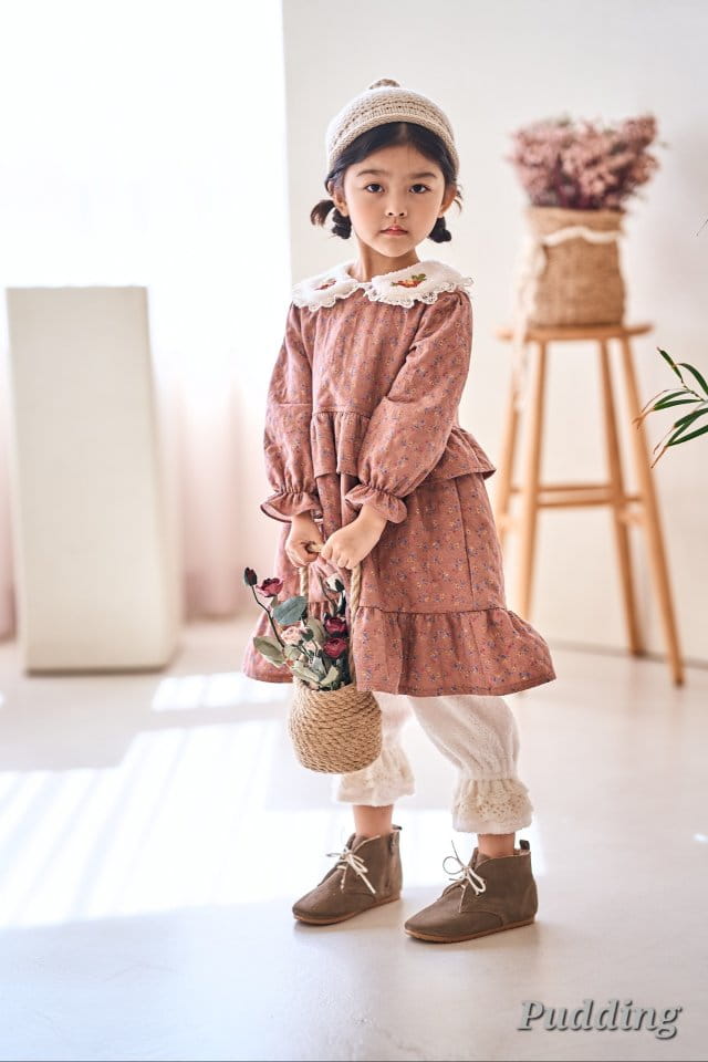 Pudding - Korean Children Fashion - #childrensboutique - Collar Embroidery One-piece - 11