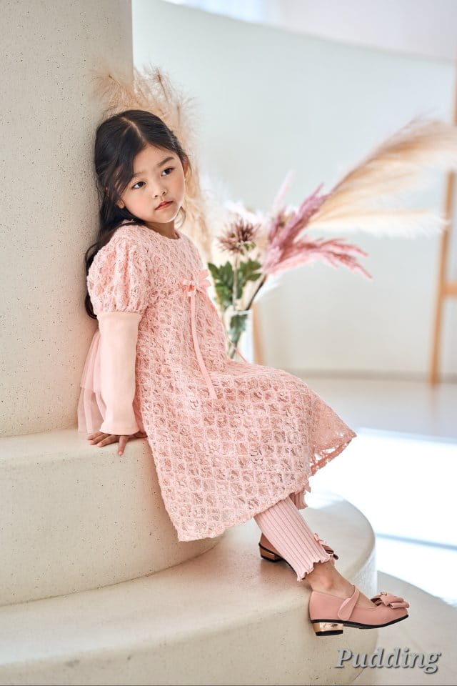 Pudding - Korean Children Fashion - #designkidswear - Waffle One-piece - 3