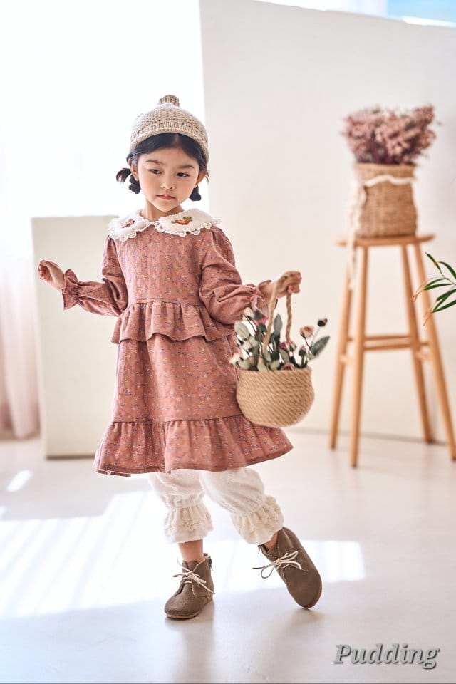 Pudding - Korean Children Fashion - #designkidswear - Collar Embroidery One-piece - 12