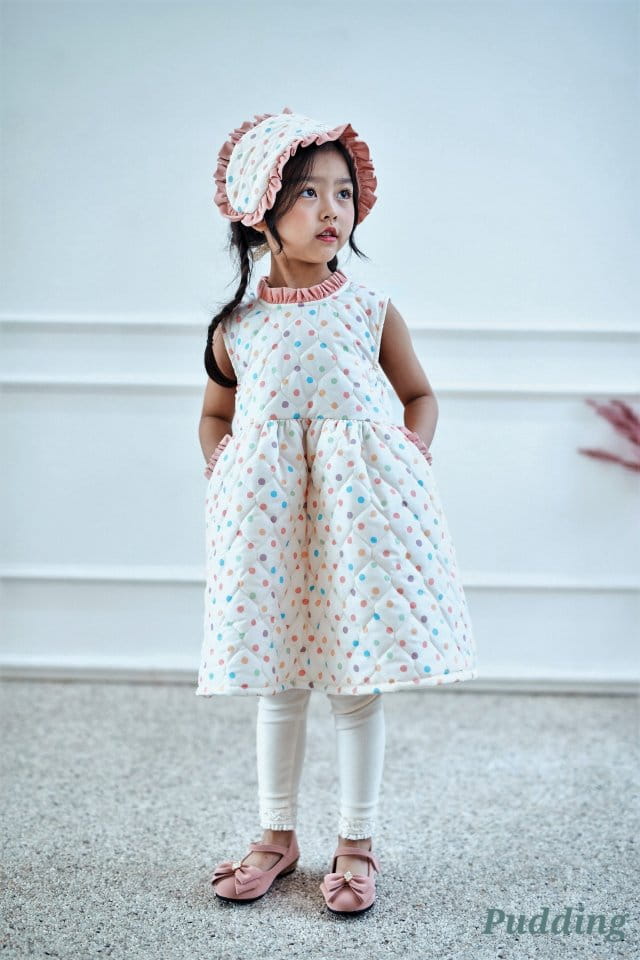 Pudding - Korean Children Fashion - #discoveringself - Quilting One-piece - 2