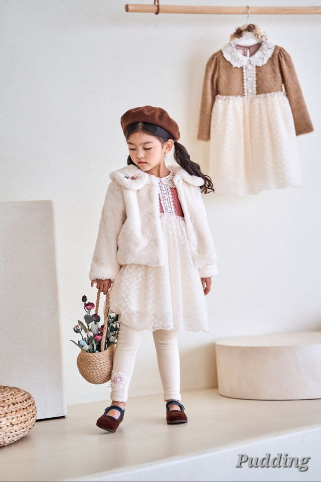 Pudding - Korean Children Fashion - #fashionkids - Mink Embroidery Coat - 8
