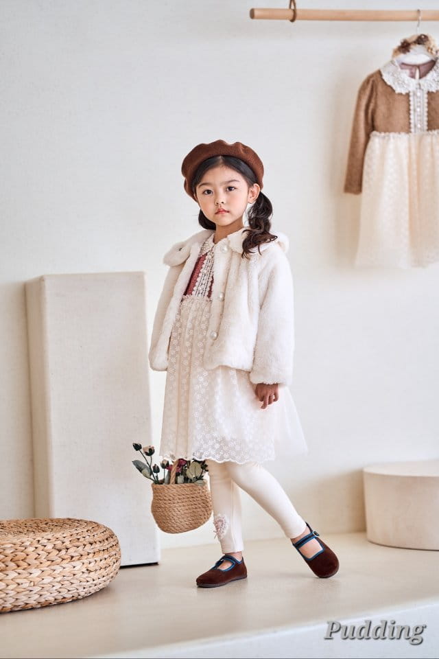 Pudding - Korean Children Fashion - #kidsshorts - Mink Embroidery Coat - 9
