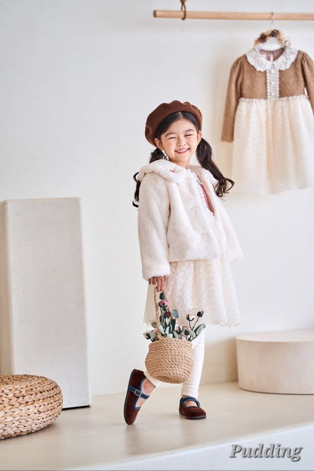 Pudding - Korean Children Fashion - #kidzfashiontrend - Mink Embroidery Coat - 11