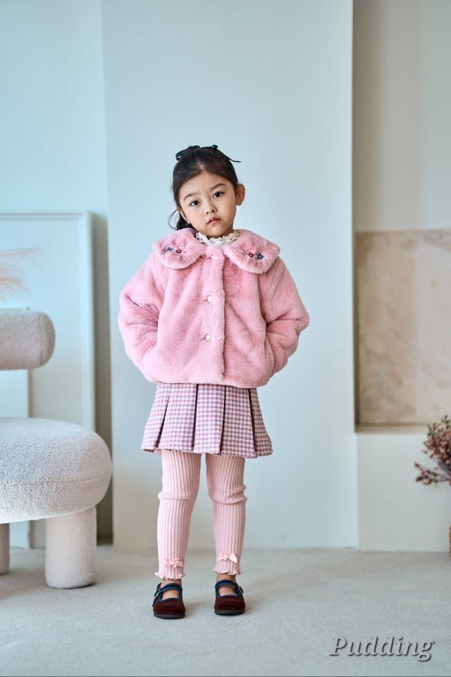 Pudding - Korean Children Fashion - #todddlerfashion - Mink Embroidery Coat