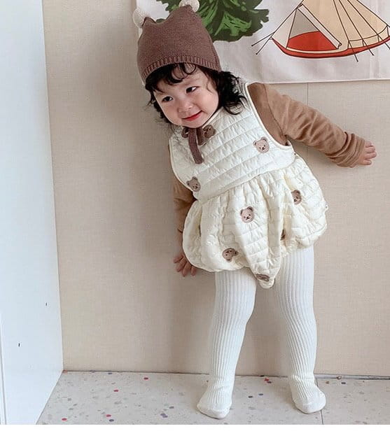 Reve Kid - Korean Baby Fashion - #babyfashion - Bbogle Collar Bear Padding Bodysuit Jacket Set - 4