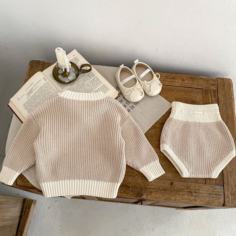 Reve Kid - Korean Baby Fashion - #babyoutfit - Bebe Color Knit Set