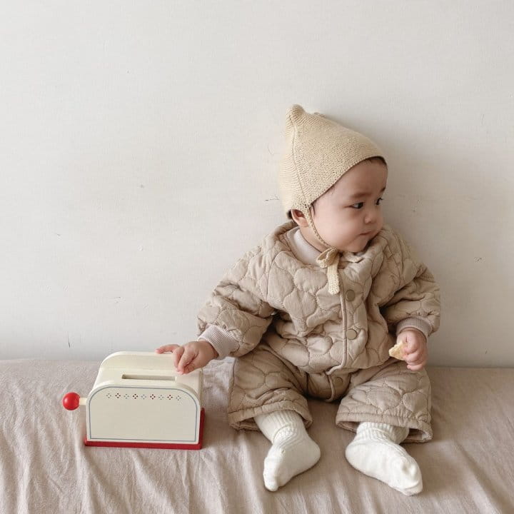 Reve Kid - Korean Baby Fashion - #babyoutfit - Round Padding Bodysuit - 2