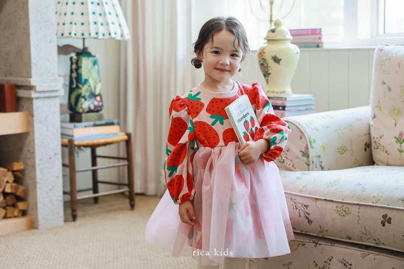 Rica - Korean Children Fashion - #Kfashion4kids - Big Strawberry One-piece - 6