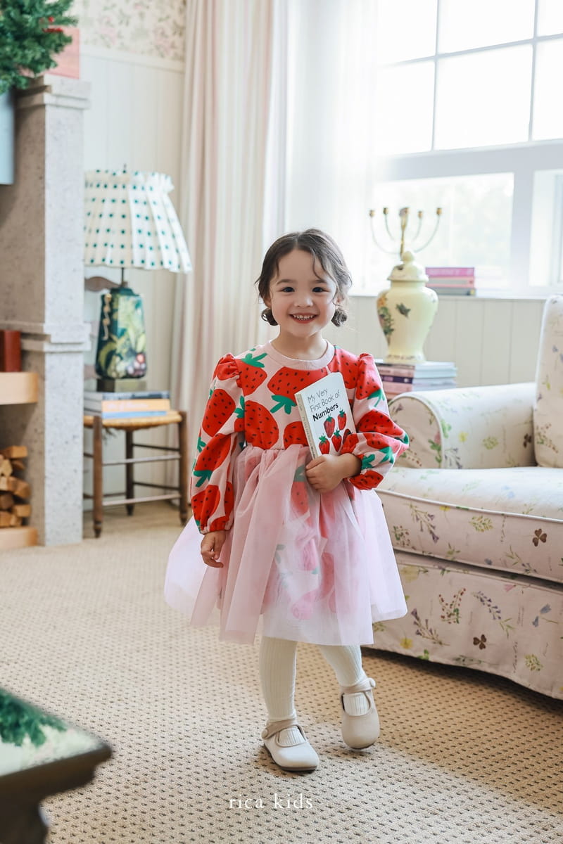 Rica - Korean Children Fashion - #magicofchildhood - Big Strawberry One-piece - 8