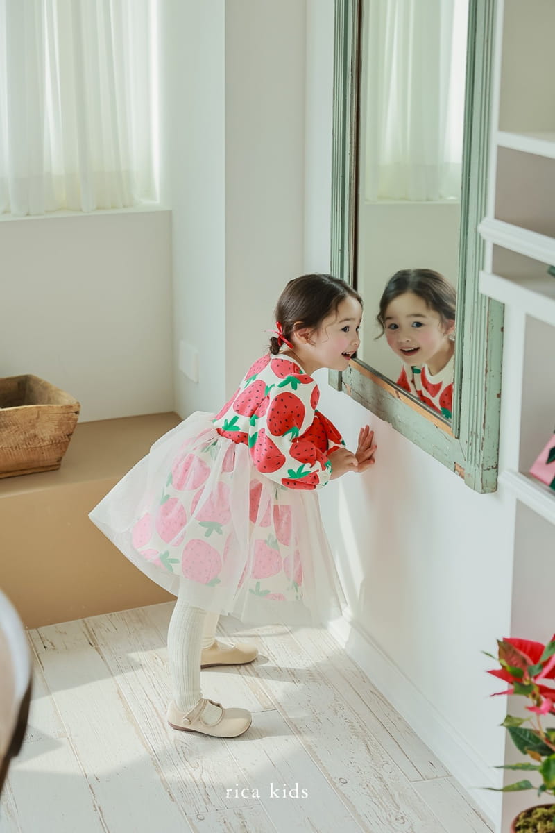 Rica - Korean Children Fashion - #prettylittlegirls - Big Strawberry One-piece - 10