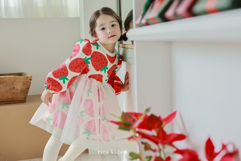 Rica - Korean Children Fashion - #todddlerfashion - Big Strawberry One-piece - 11