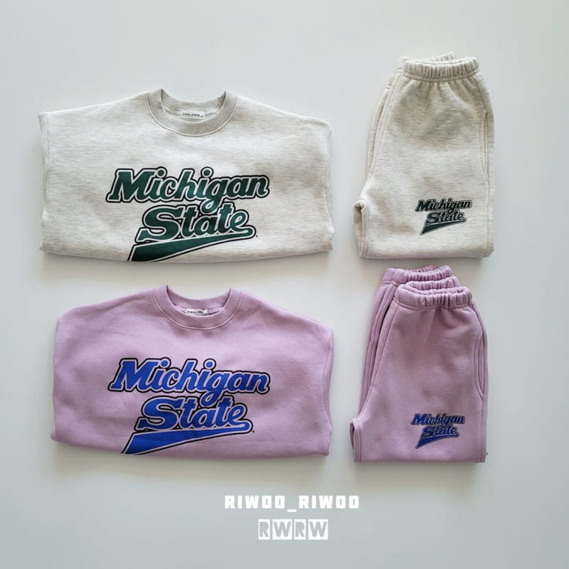 Riwoo Riwoo - Korean Junior Fashion - #kidsshorts - Michigan State Top Bottom Set - 4
