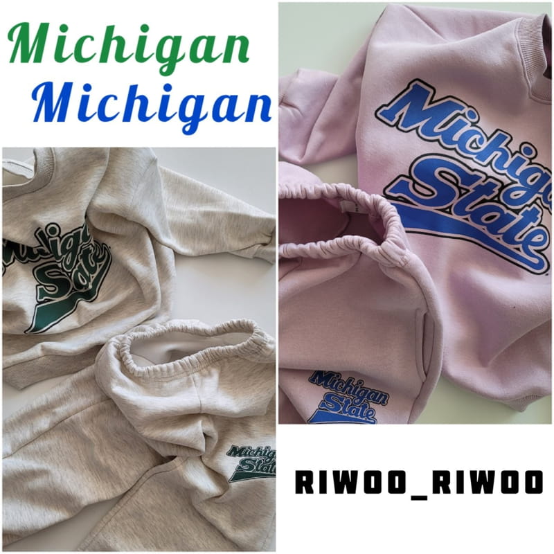 Riwoo Riwoo - Korean Junior Fashion - #littlefashionista - Michigan State Top Bottom Set - 7