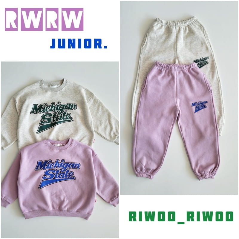Riwoo Riwoo - Korean Junior Fashion - #toddlerclothing - Michigan State Top Bottom Set - 12
