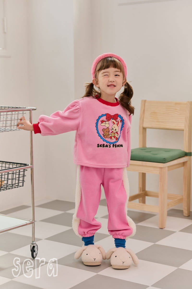 Sera - Korean Children Fashion - #kidsshorts - Heart Fleece Sweatshirt - 5