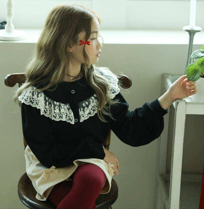 Sewing-B - Korean Children Fashion - #Kfashion4kids - Lumi Lace Sweatshirt - 2