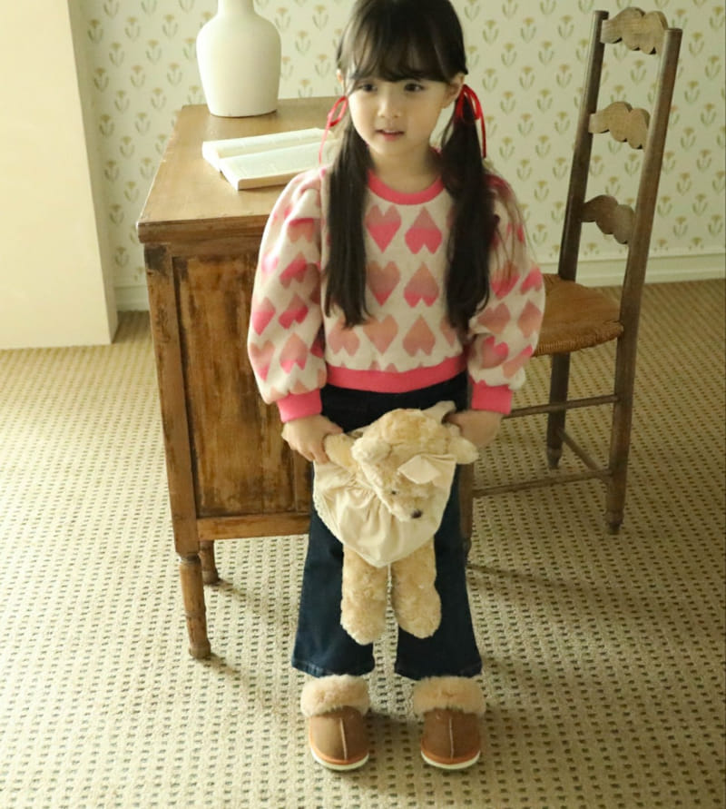 Sewing-B - Korean Children Fashion - #designkidswear - Heart Knit Sweatshirt - 10