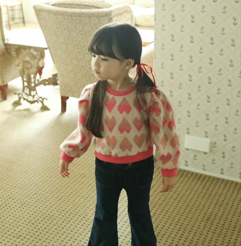 Sewing-B - Korean Children Fashion - #littlefashionista - Heart Knit Sweatshirt - 4