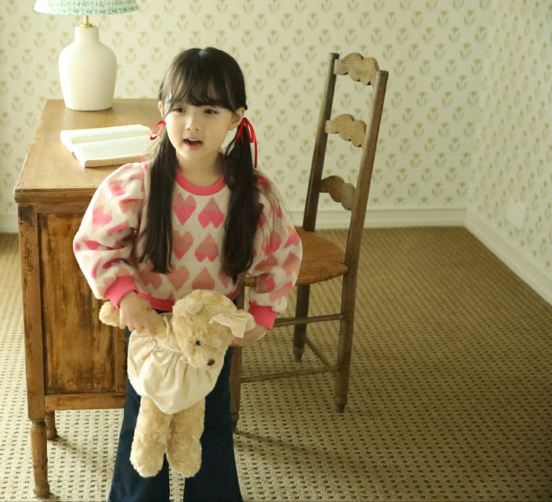 Sewing-B - Korean Children Fashion - #minifashionista - Heart Knit Sweatshirt - 5