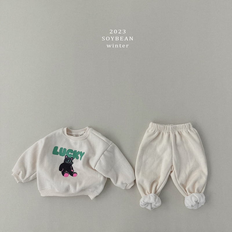 Soybean - Korean Children Fashion - #designkidswear - Fleece Lucky Bear Top Bottom Set - 8