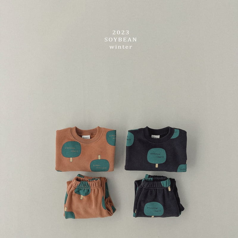 Soybean - Korean Children Fashion - #designkidswear - Fleece Bazil Tree Top Bottom Set - 6
