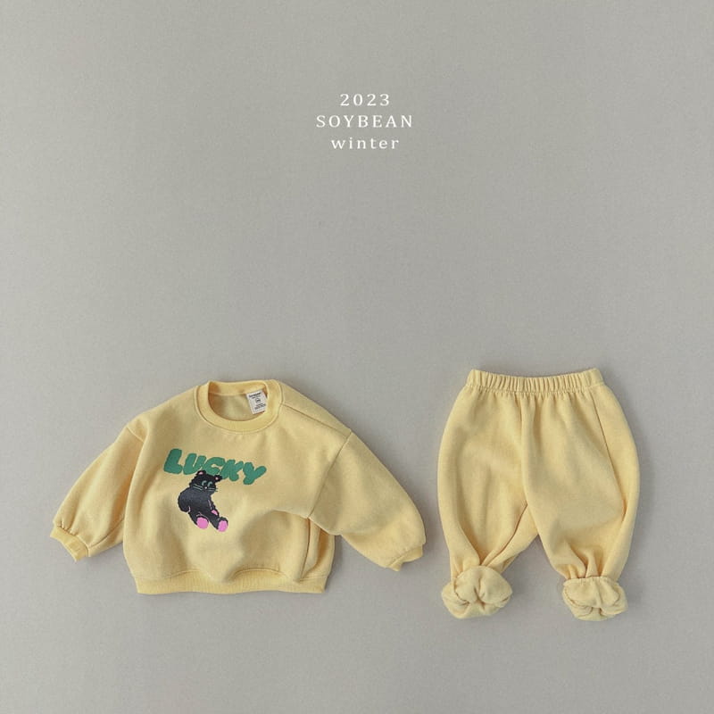Soybean - Korean Children Fashion - #discoveringself - Fleece Lucky Bear Top Bottom Set - 9