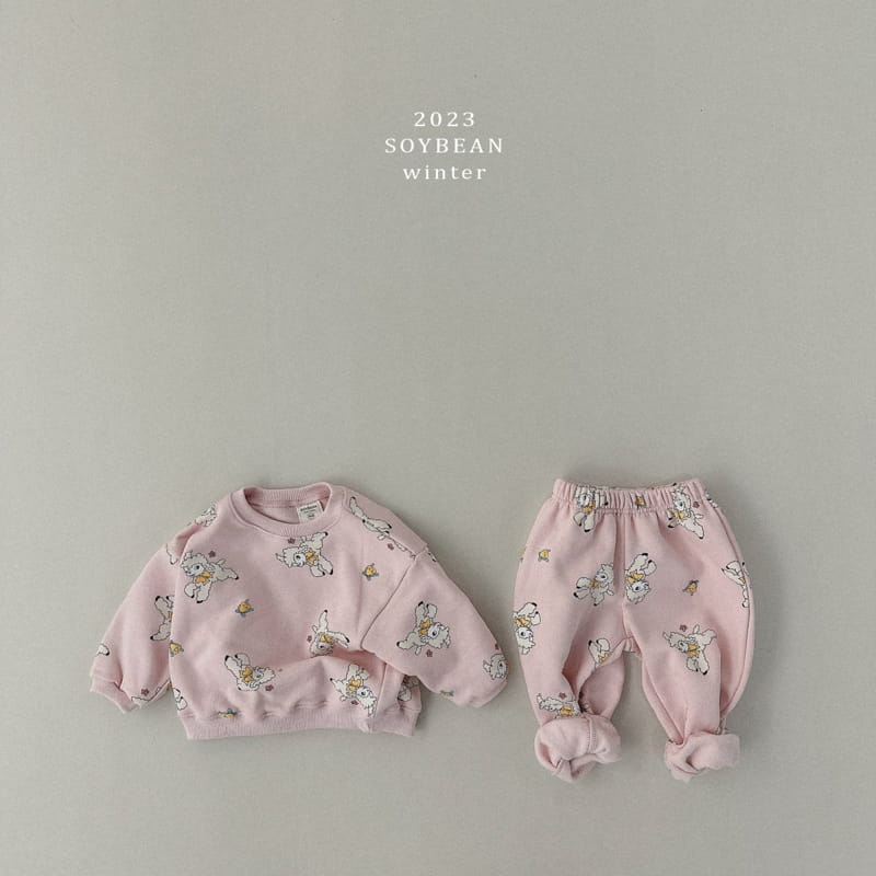 Soybean - Korean Children Fashion - #kidsshorts - Fleece Baby Top Bottom Set - 8