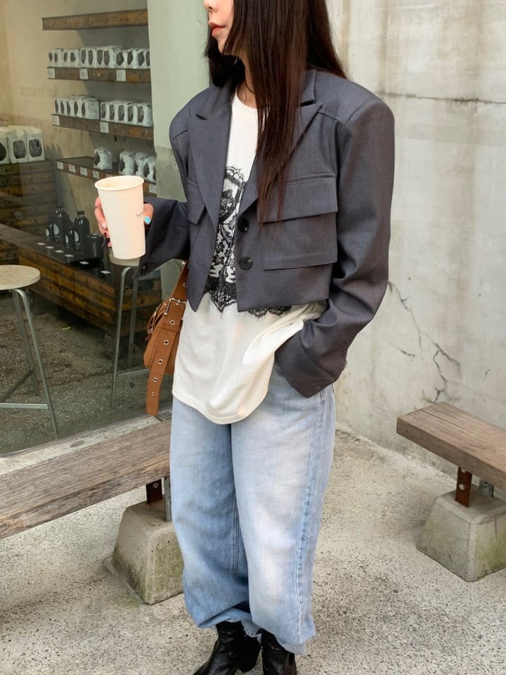 Sunder Market - Korean Women Fashion - #momslook - Crop Pocket Jacket - 7