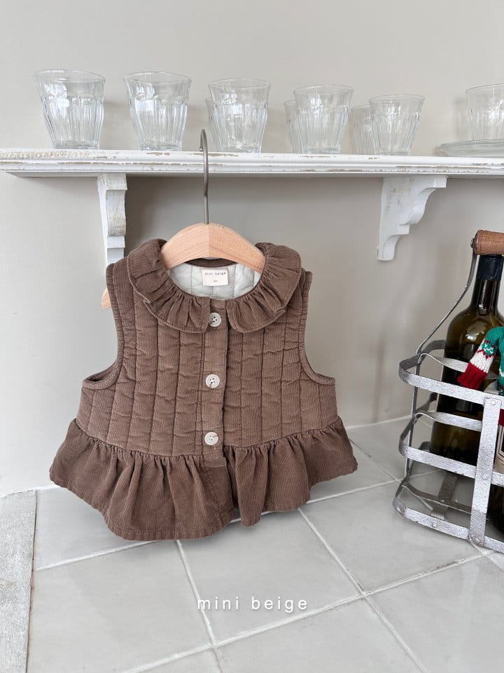 The Beige - Korean Baby Fashion - #babyclothing - Quilting Frill Vest