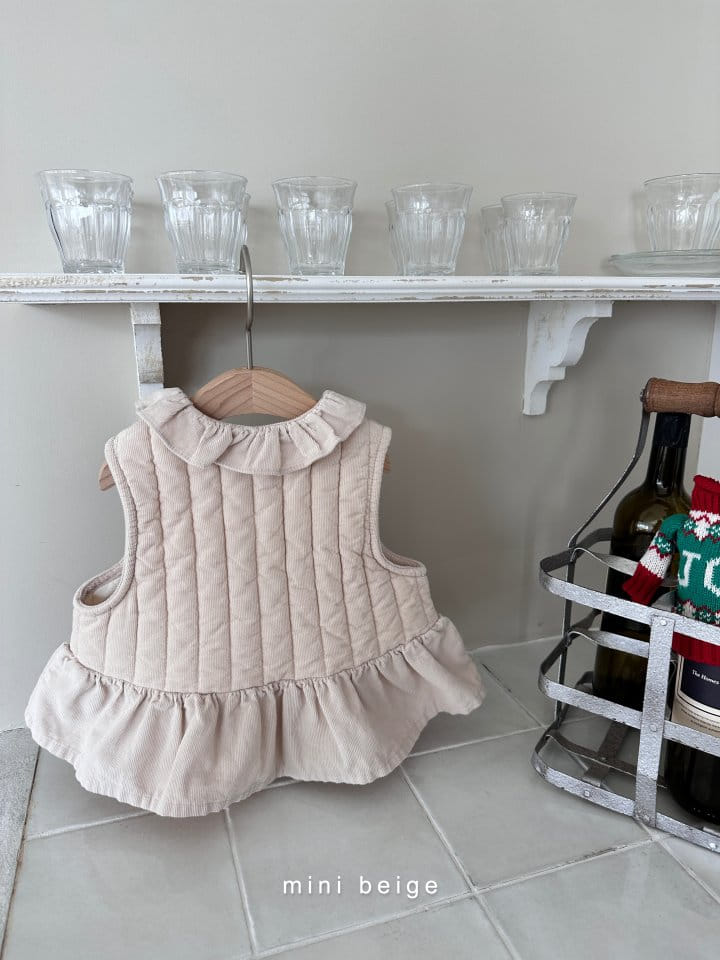 The Beige - Korean Baby Fashion - #babyfever - Quilting Frill Vest - 4