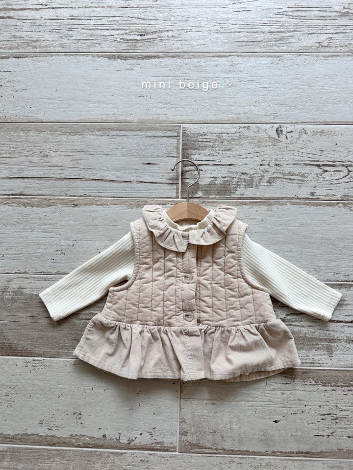 The Beige - Korean Baby Fashion - #babyootd - Quilting Frill Vest - 7