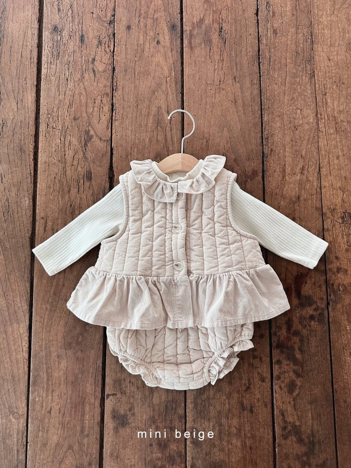 The Beige - Korean Baby Fashion - #babyoutfit - Quilting Frill Vest - 8